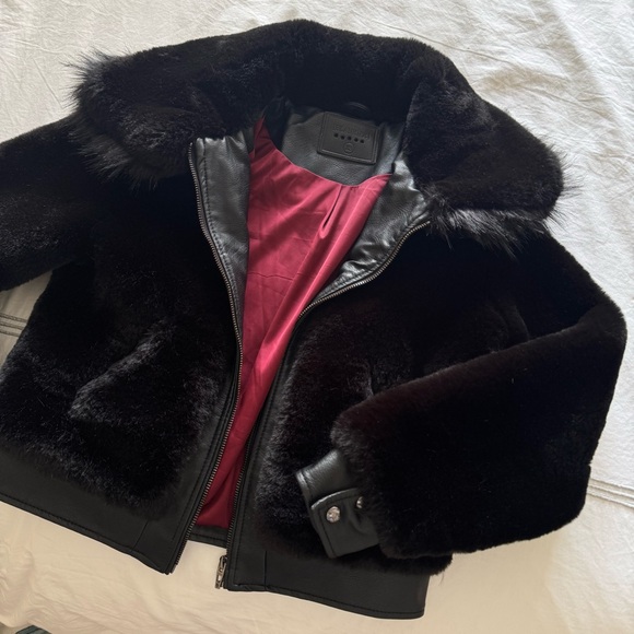 Blank NYC | Fur Jacket in Black Noise XS - Picture 1 of 9